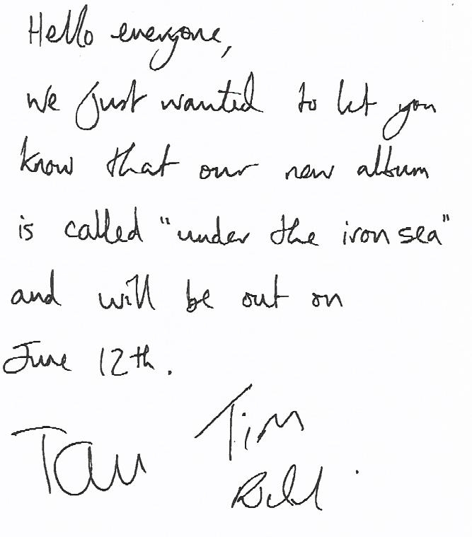 Keane - a new album note from the band.JPG